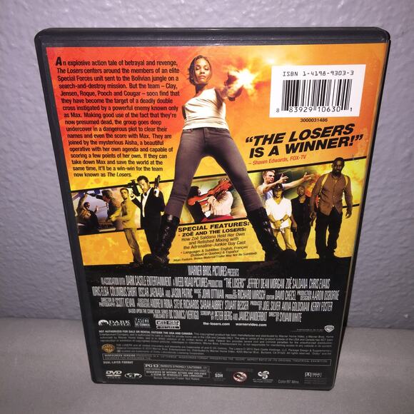Dvd Used The Losers Special Features WB Zoe Saldana Chris Evans Idris Elba - Picture 2 of 4